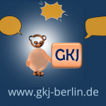 gkj-Bärchen als Sprachheld mit Sprechblasen